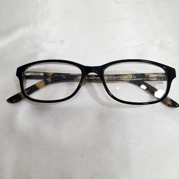 Black Frame Reading Women's Glasses with Tortoiseshell Temples - Picture 7 of 10